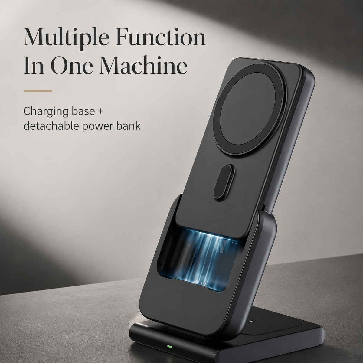 Premium 3-in-1 Magnetic Wireless Charging Station Qi Charger Portable Power Bank Foldable Charging Dock USB Type C Fast Charging Pad iPhone Compatible