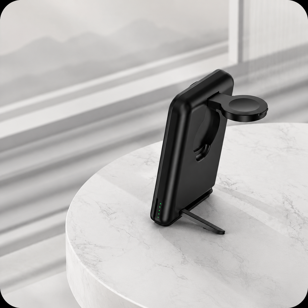 Premium 3-in-1 Magnetic Wireless Charging Station Qi Charger Portable Power Bank Foldable Charging Dock USB Type C Fast Charging Pad iPhone Compatible