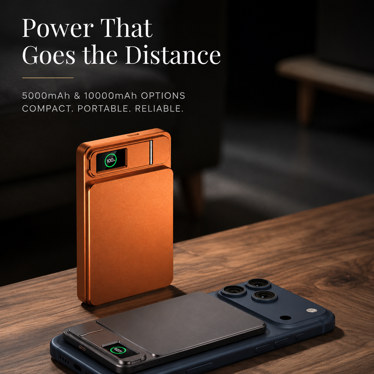 Premium 3-in-1 Magnetic Wireless Power Bank 20W Fast Charging Portable Battery Built-In Stand Digital Display Watch Charger Compatible with iPhone