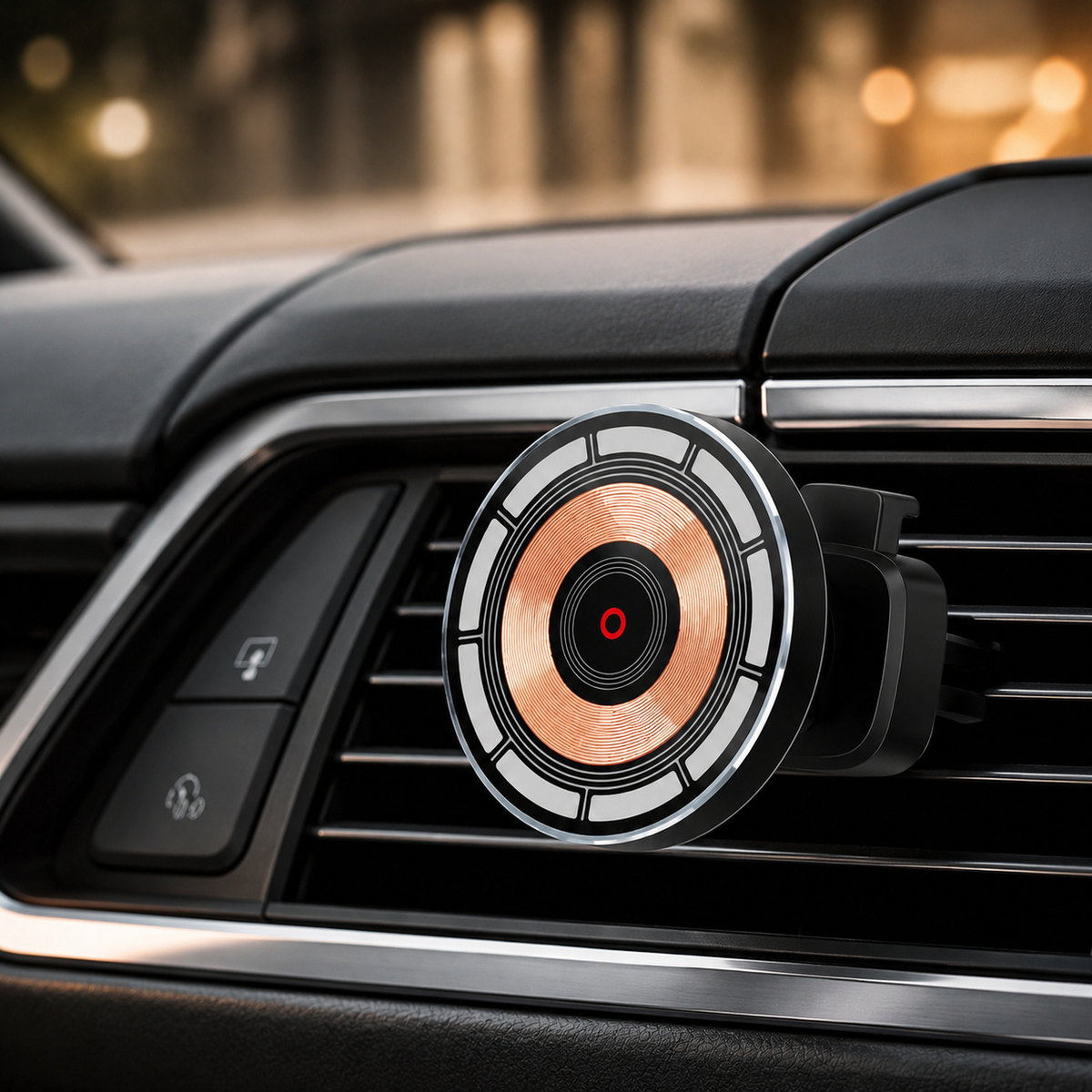 Premium 30W Magnetic Wireless Car Charger Fast Charging Phone Holder Dashboard Air Vent Mount 360° Rotation Smart Chip Anti-Slip Compatible with iPhone