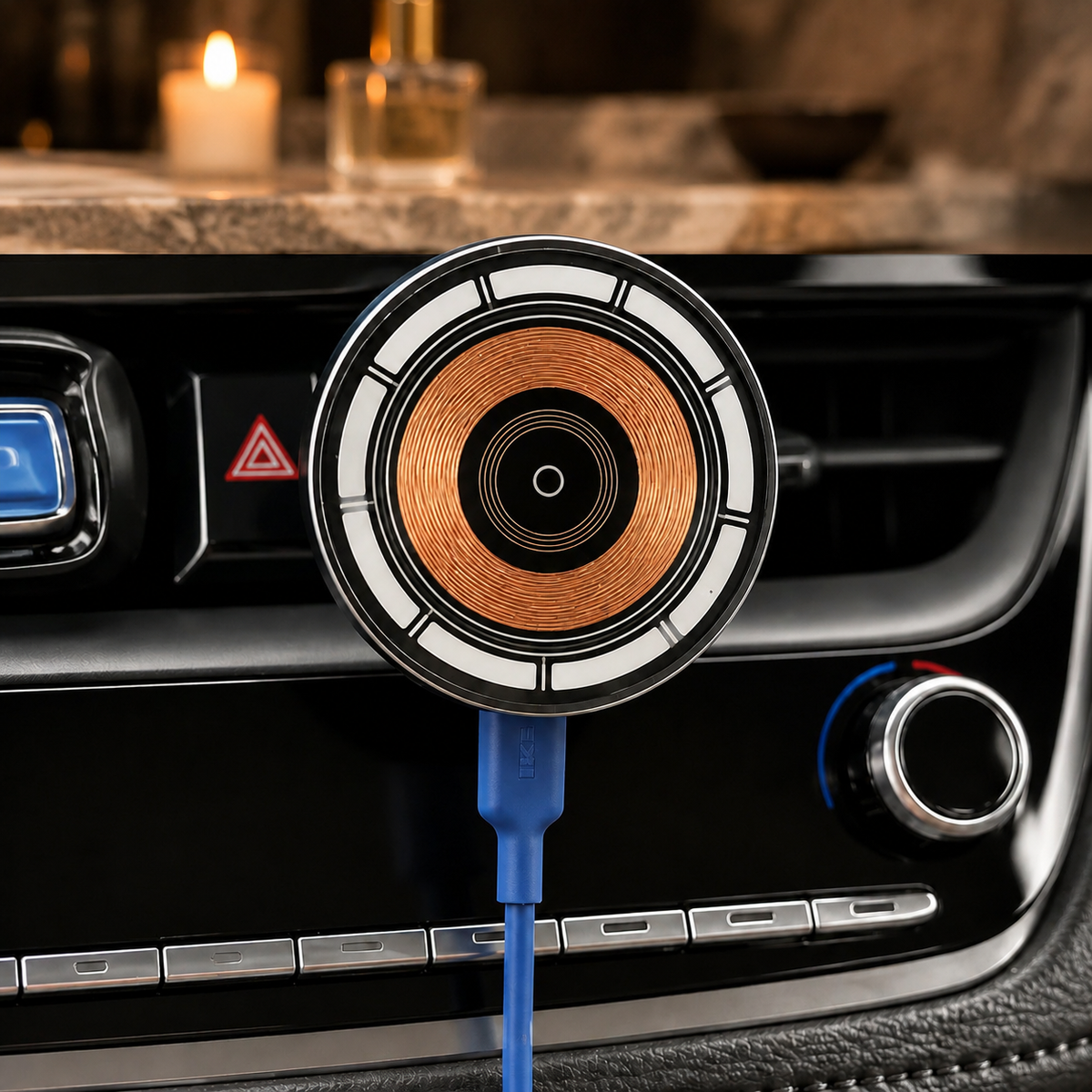 Premium 30W Magnetic Wireless Car Charger Fast Charging Phone Holder Dashboard Air Vent Mount 360° Rotation Smart Chip Anti-Slip Compatible with iPhone