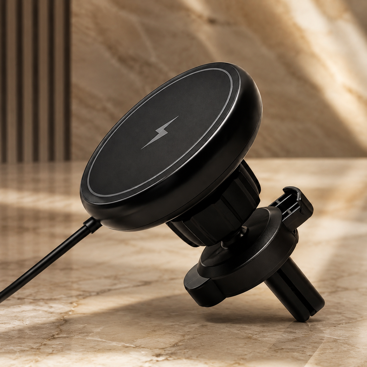 Premium 30W Magnetic Wireless Car Charger Fast Charging Phone Holder Dashboard Air Vent Mount 360° Rotation Smart Chip Anti-Slip Compatible with iPhone
