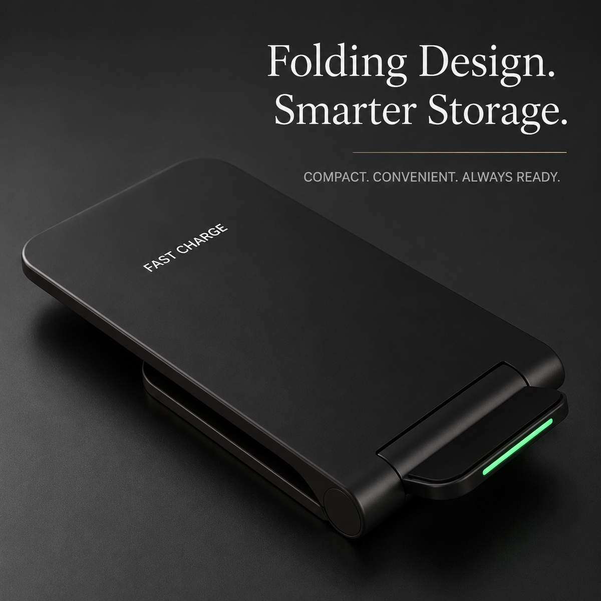 Premium 30W Wireless Charger Stand Fast Charging Foldable Phone Charging Stand USB-C Vertical Horizontal Viewing Compatible with iPhone Travel Design