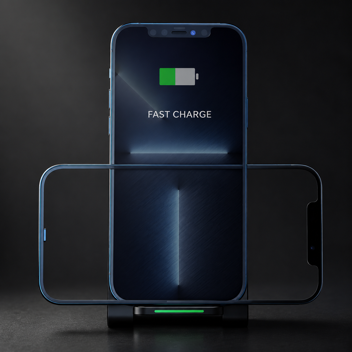 Premium 30W Wireless Charger Stand Fast Charging Foldable Phone Charging Stand USB-C Vertical Horizontal Viewing Compatible with iPhone Travel Design