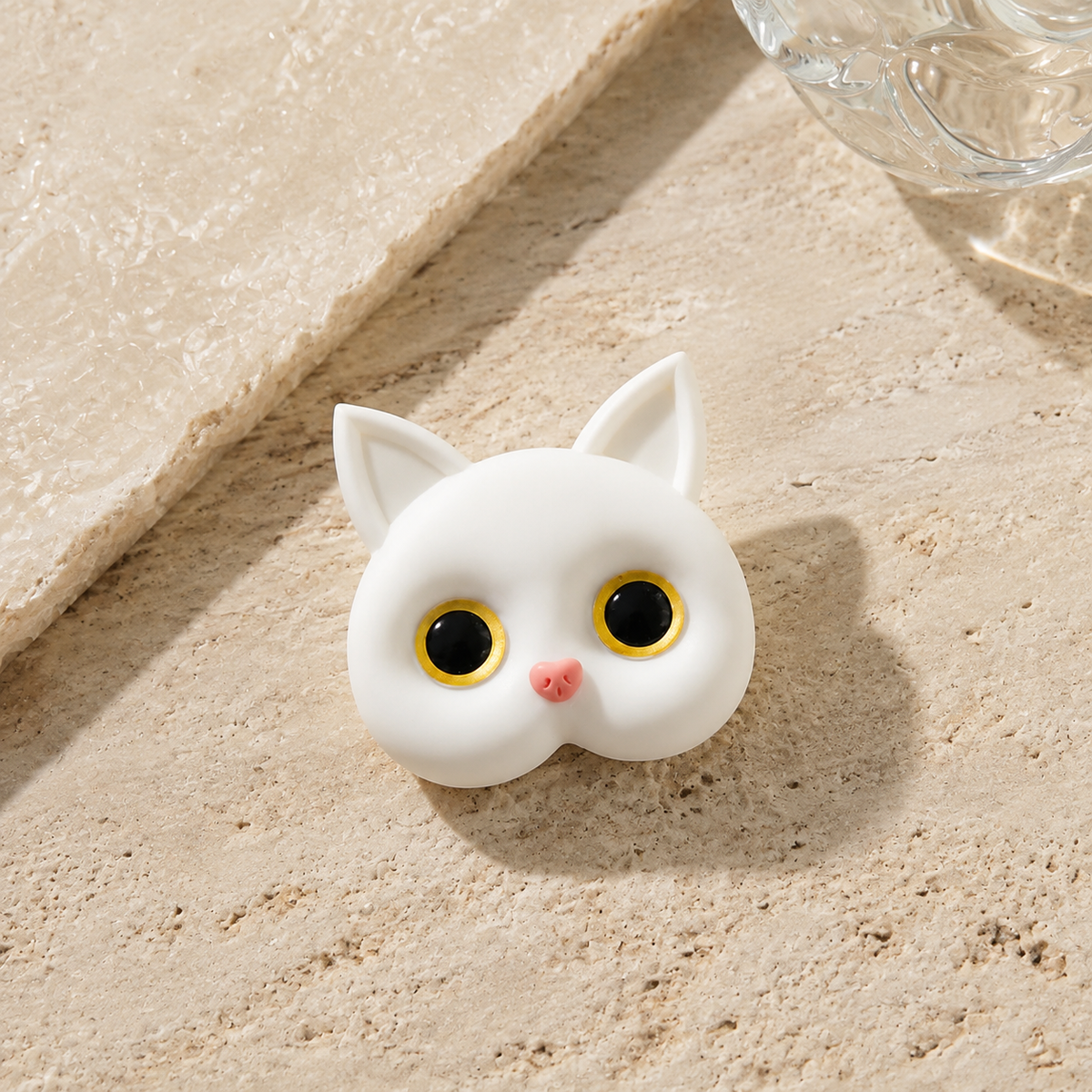 Premium 3D Cat Phone Grip Holder Foldable Rotating Phone Stand Finger Grip Air Cushion Grip Cute Cat Design Anti Slip Phone Accessory iPhone
