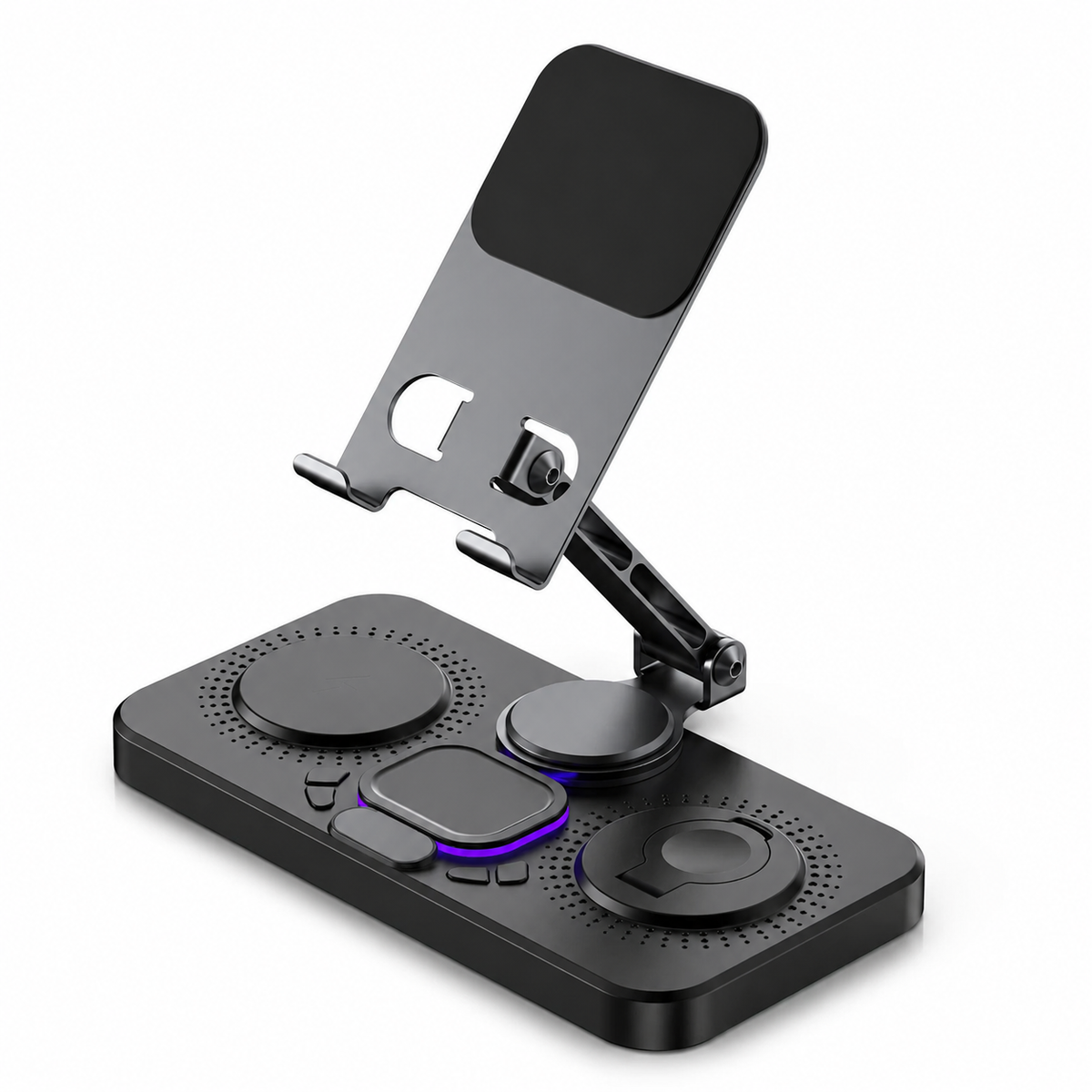 Premium 4-in-1 Magnetic Wireless Charging Station 15W Fast Charging Foldable Charger Stand for Phone Watch Earbuds LED Compatible with iPhone