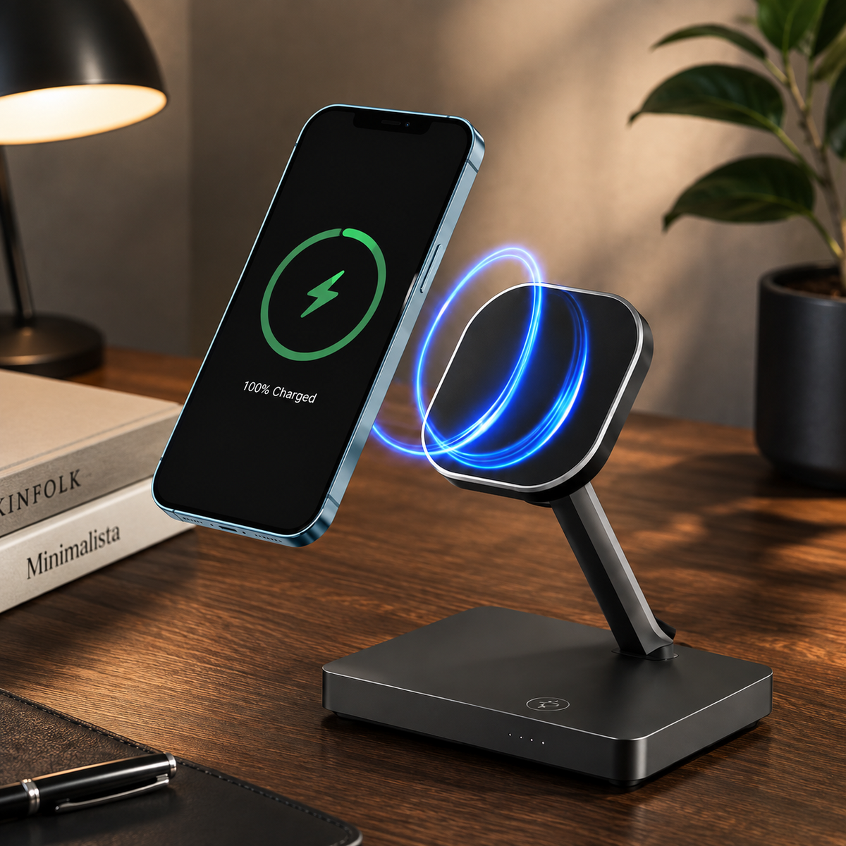 Premium 5-in-1 Magnetic Wireless Charging Station Qi Charger 30W Fast Charging Foldable Stand Multi Device USB Type C LED Night Light iPhone