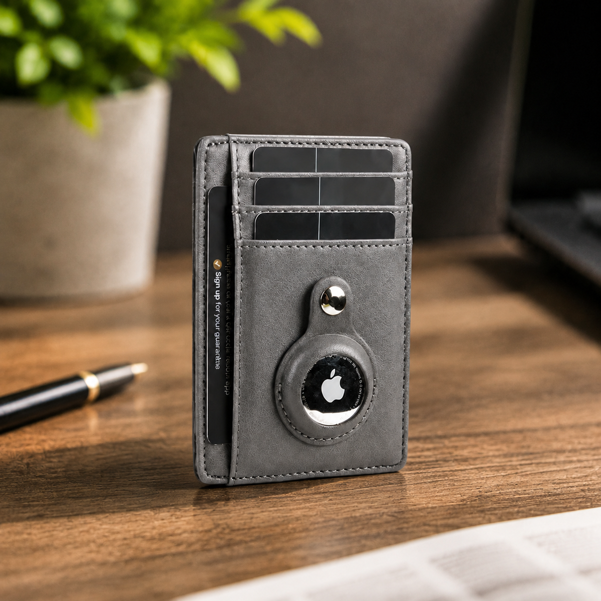 Premium AirTag Wallet Leather Card Holder RFID Blocking Slim Wallet Card Case Cash Coin Holder Scratch Resistant Compact Everyday Carry
