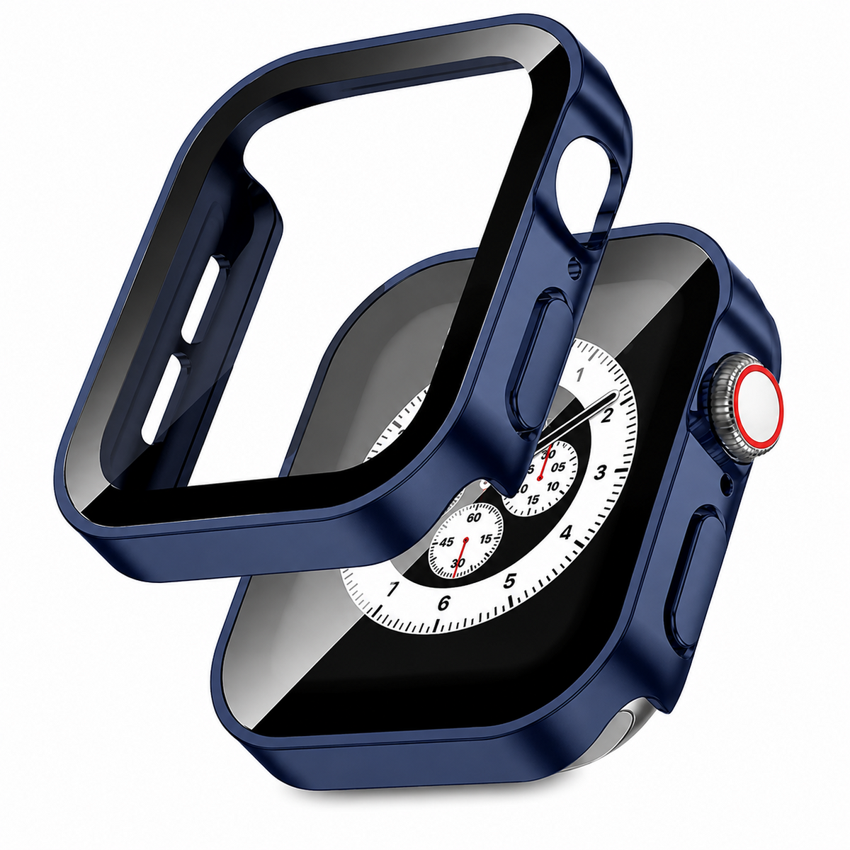 Premium Apple Watch Tempered Glass Case Full Coverage Screen Protector Shock Resistant Scratch Resistant Slim Snap On Protective Cover Touch Sensitive