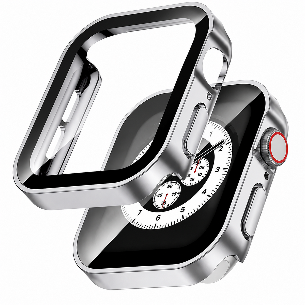 Premium Apple Watch Tempered Glass Case Full Coverage Screen Protector Shock Resistant Scratch Resistant Slim Snap On Protective Cover Touch Sensitive