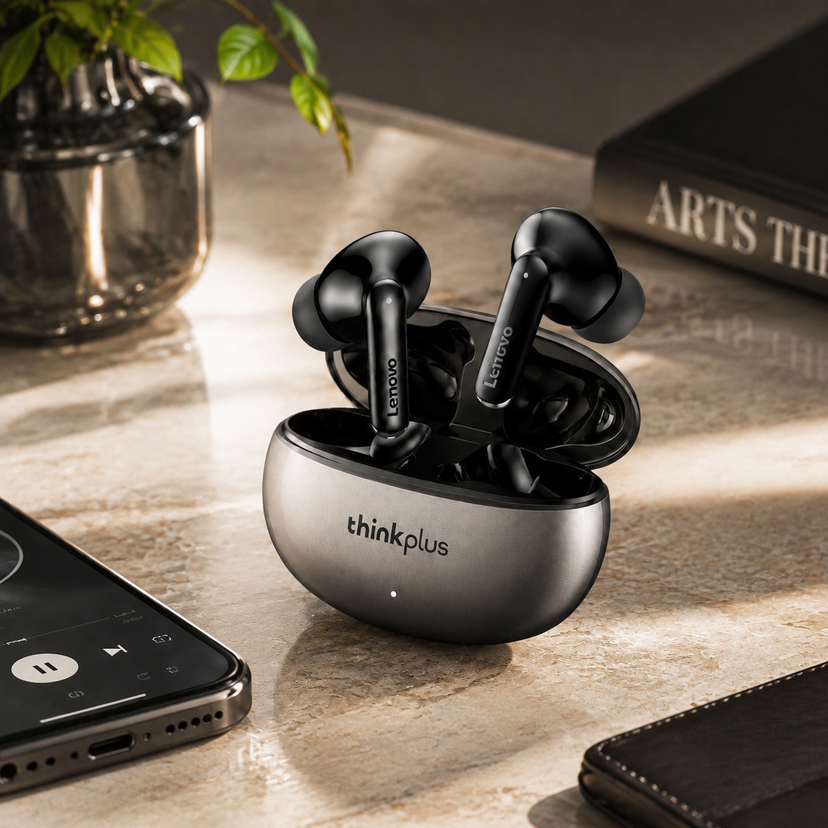 Premium Bluetooth 5.3 Wireless Earbuds Stereo In-Ear Headphones Microphone Secure Sports Fit Low Latency Charging Case Portable Compatible with iPhone