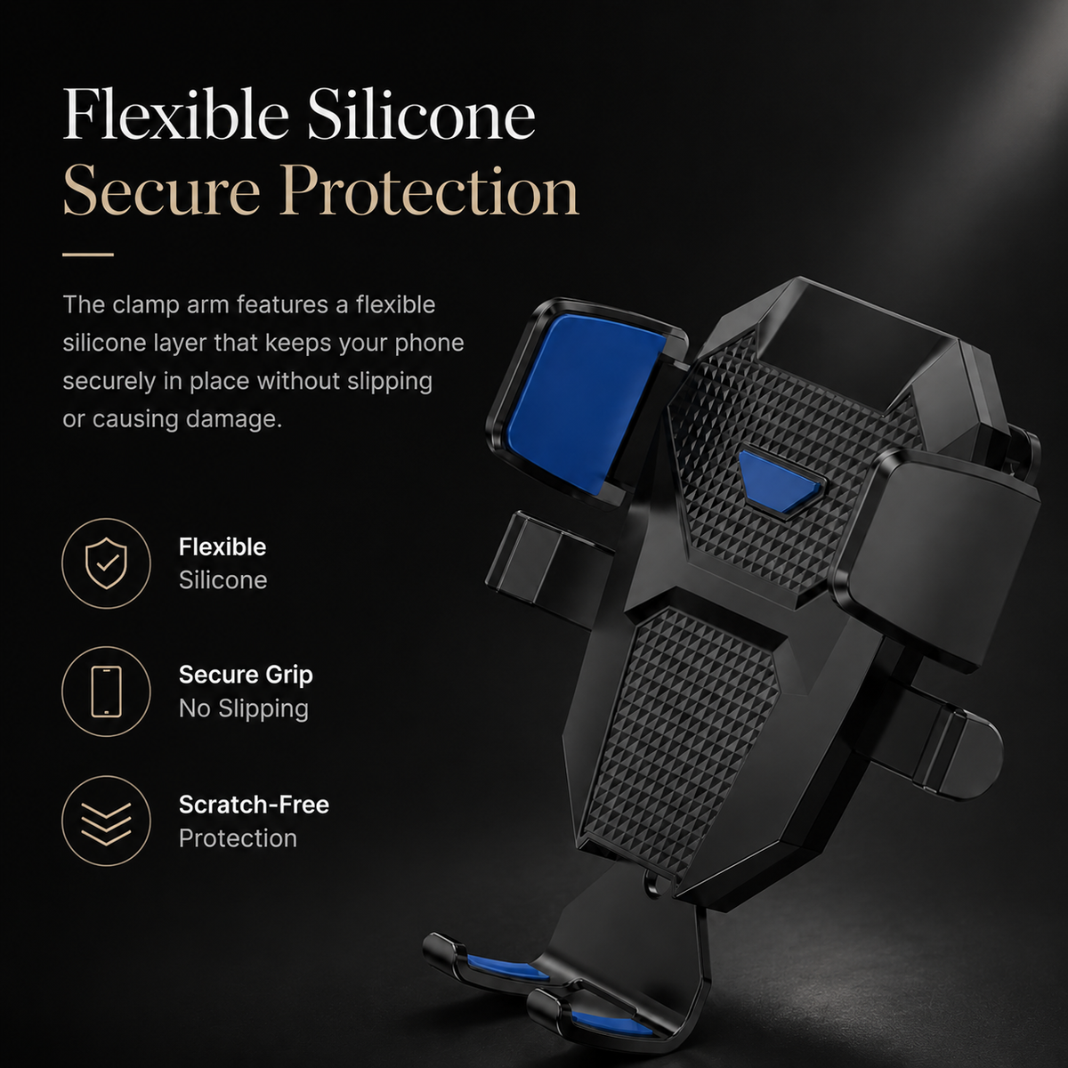 Premium Car Phone Holder Suction Cup Windshield Dashboard Phone Mount 360° Rotating Adjustable Gravity Lock Telescopic Arm Hands Free GPS Stand iPhone
