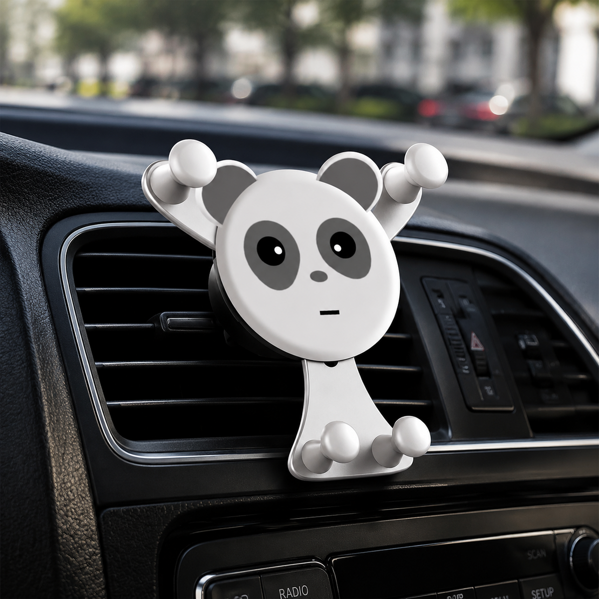 Premium Gravity Car Phone Holder Air Vent Auto Lock Smartphone Mount Hands Free GPS Stand Anti Slip Adjustable Compact Car Mount iPhone Compatible Easy