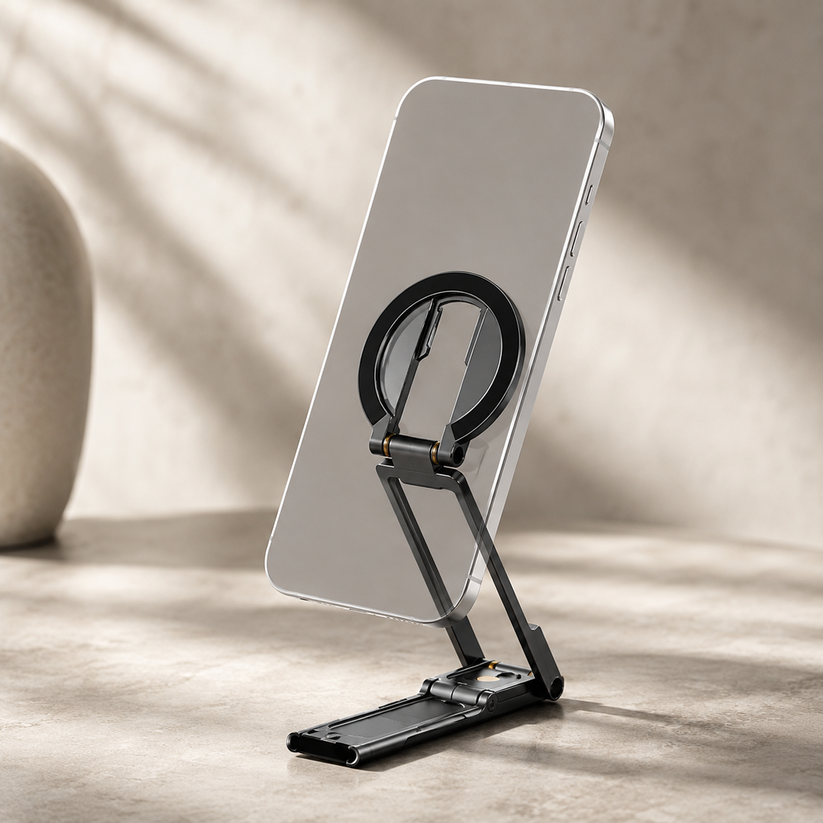 Premium MagSafe Magnetic Phone Tripod Stand Ultra-Slim Pocket Phone Holder N52 Magnetic Grip 360° Adjustable Stand Compatible with iPhone
