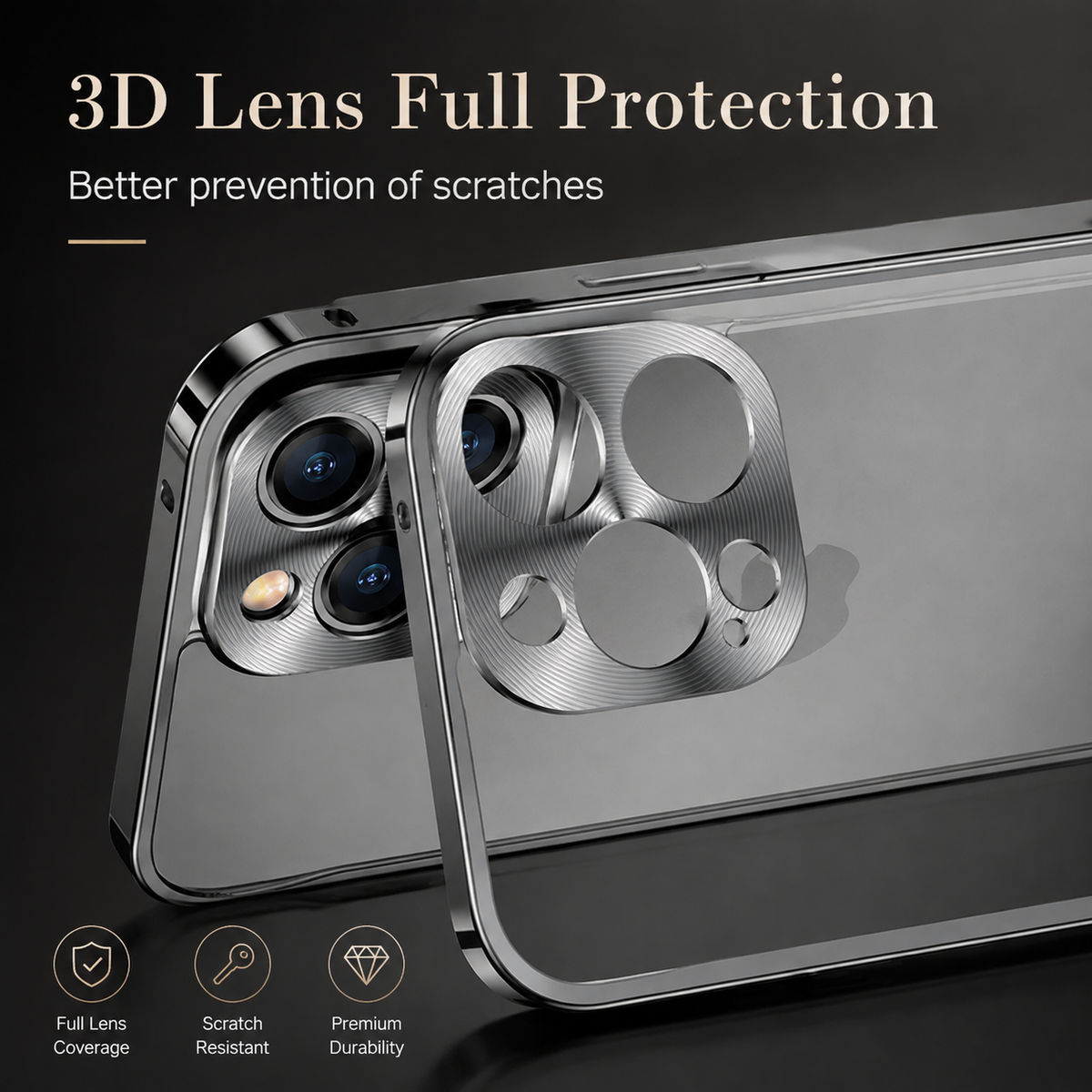 Premium Magnetic Aluminum iPhone Case MagSafe Compatible Shockproof Metal Frame 360° Camera Guard Raised Edges Wireless Charging Slim Military-Design