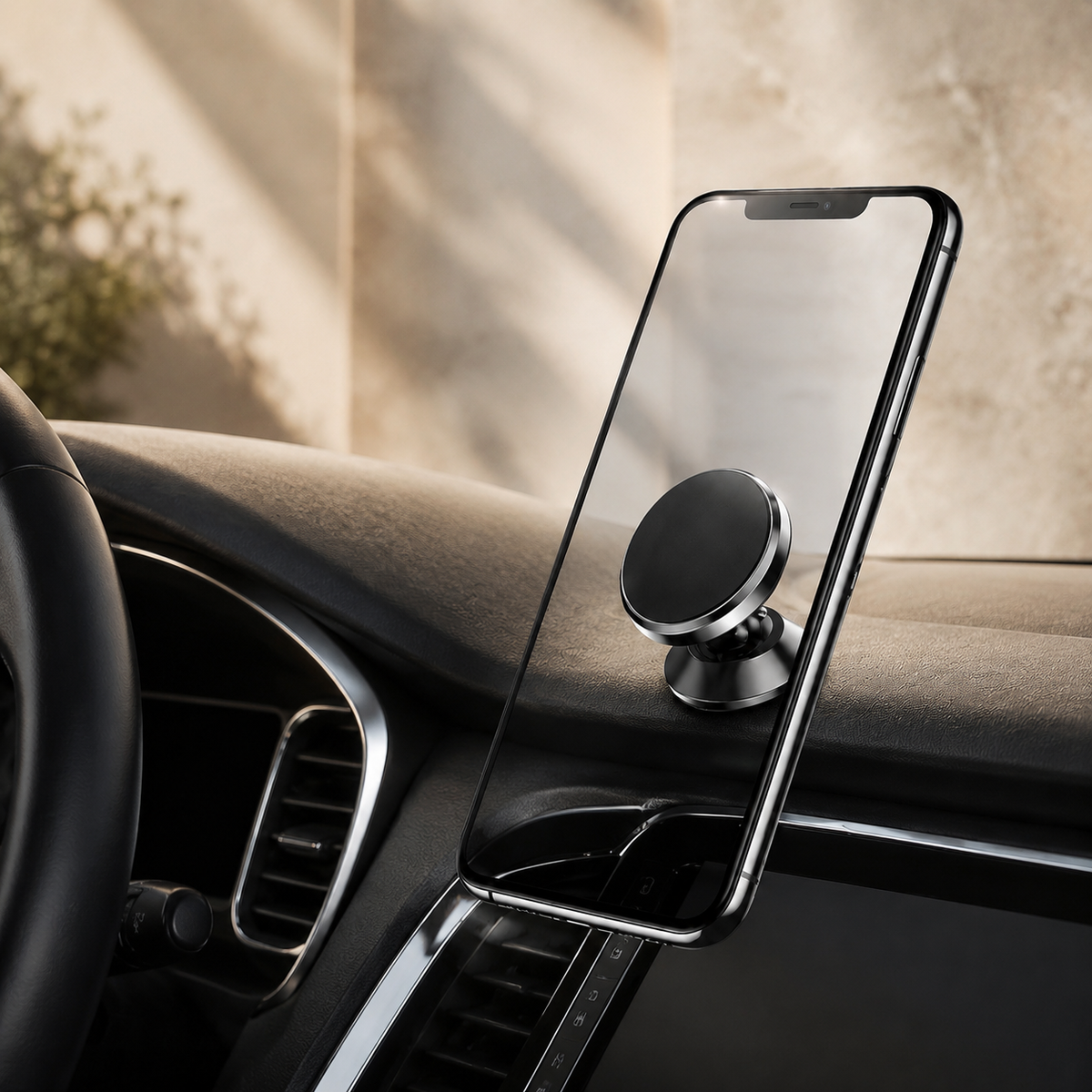 Premium Magnetic Car Phone Holder Strong Magnet Dashboard Air Vent Mount 360° Rotating GPS Navigation Hands-Free Phone Stand Compact Adjustable