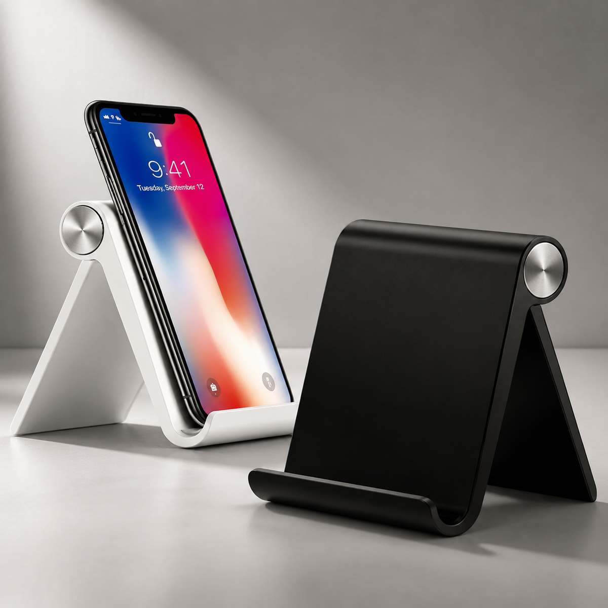 Premium Magnetic Phone Holder Stand Adjustable Foldable Desk Phone Stand Anti Slip Mobile Phone Holder Ergonomic Viewing Stand iPhone Compatible