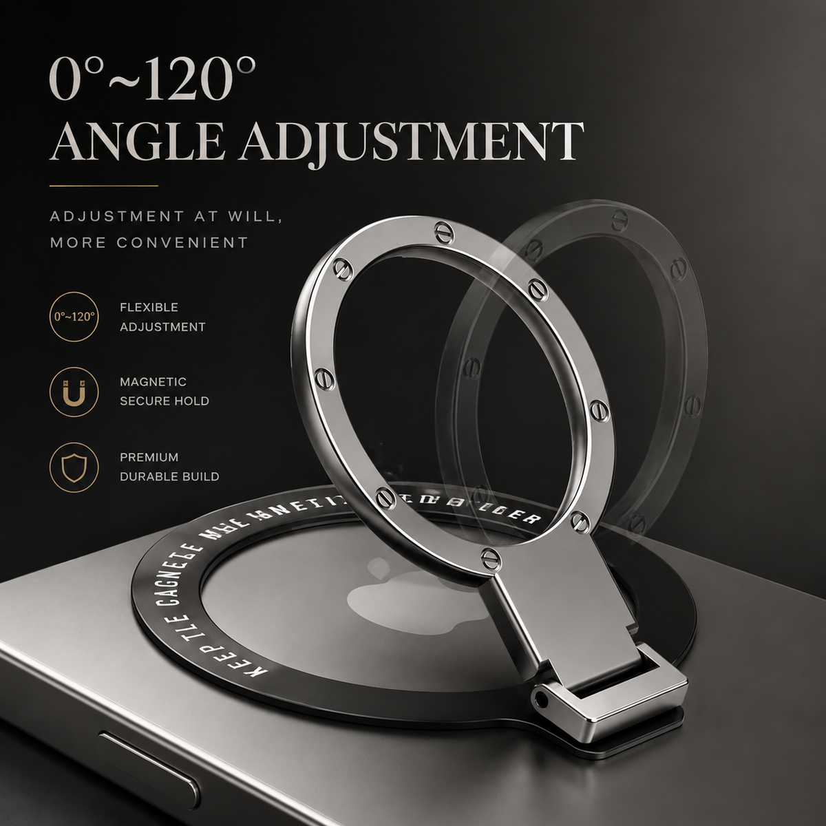 Premium Magnetic Phone Ring Holder MagSafe Phone Grip 360° Rotating Foldable Stand Detachable Magnetic Finger Holder Kickstand Slim iPhone Compatible
