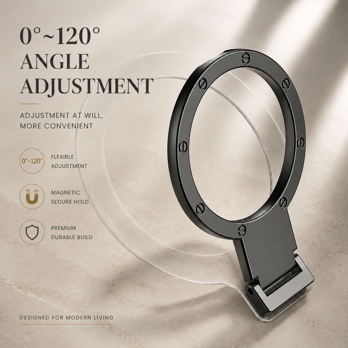 Premium Magnetic Phone Ring Holder MagSafe Phone Grip 360° Rotating Foldable Stand Detachable Magnetic Finger Holder Kickstand Slim iPhone Compatible
