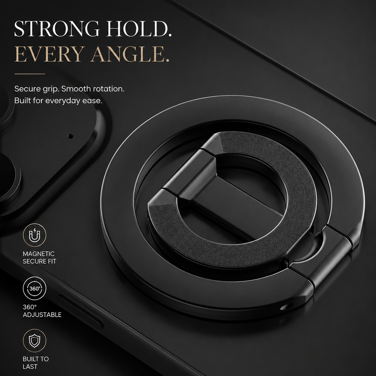 Premium Magnetic Ring Holder MagSafe Phone Grip Stand Double-Sided Magnetic Finger Ring Holder Dual Magnet Kickstand Compatible with iPhone