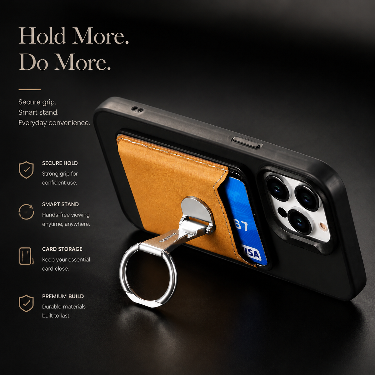 Premium Magnetic Wallet Case MagSafe Card Holder Multiple Card Slots Foldable Ring Holder Kickstand Strong Magnetic Attachment PU Leather Slim iPhone Compatible