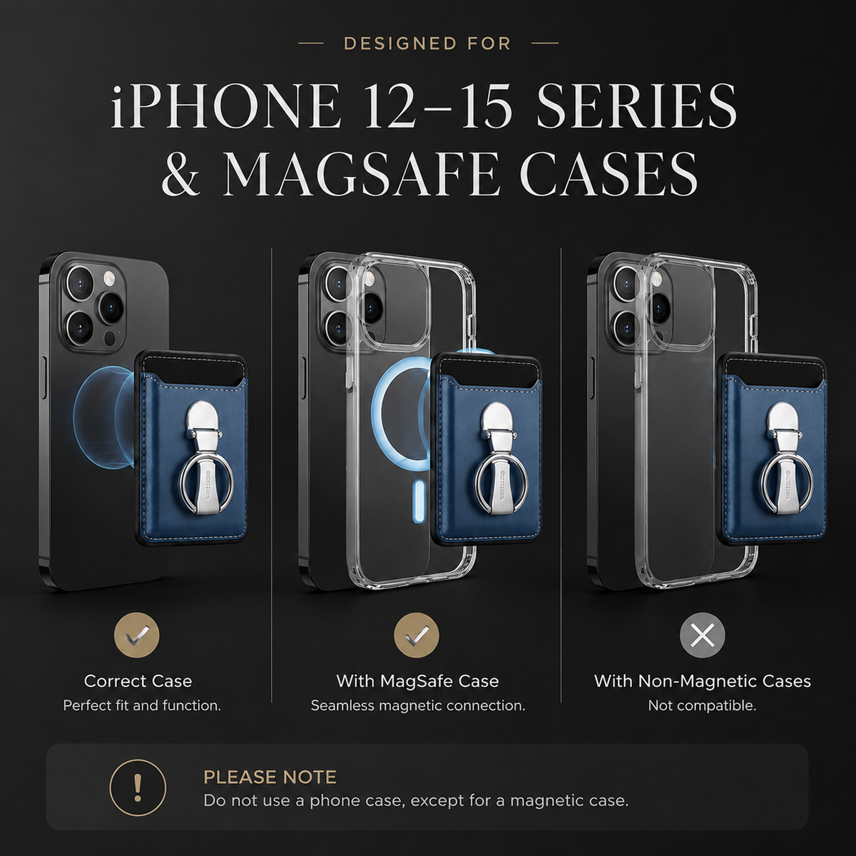 Premium Magnetic Wallet Case MagSafe Card Holder Multiple Card Slots Foldable Ring Holder Kickstand Strong Magnetic Attachment PU Leather Slim iPhone Compatible