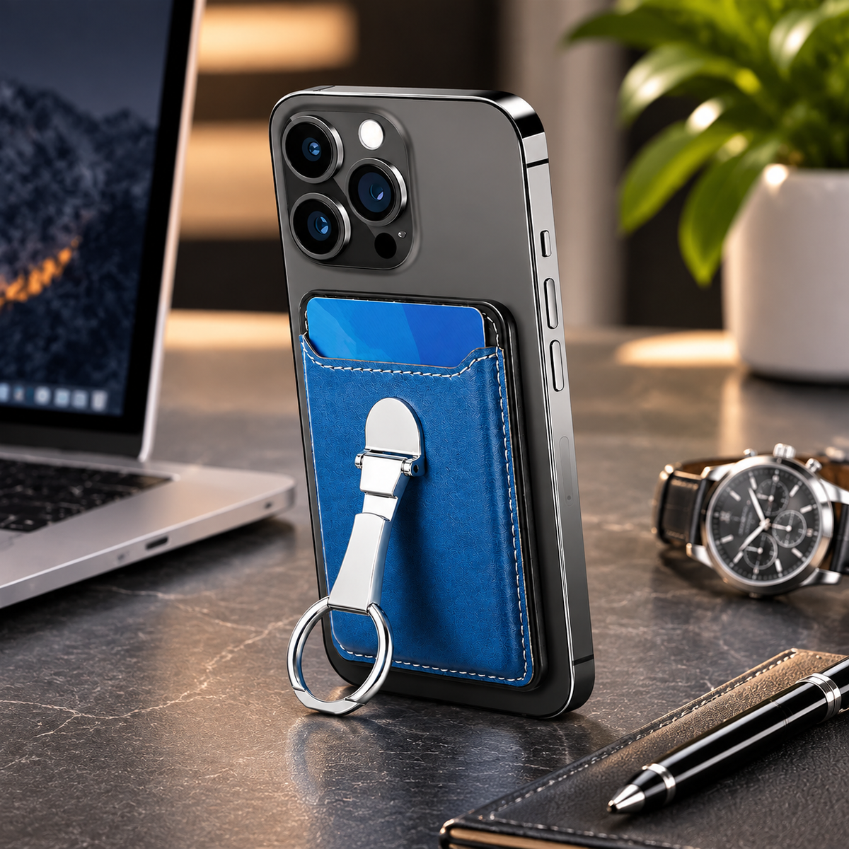 Premium Magnetic Wallet Case MagSafe Card Holder Multiple Card Slots Foldable Ring Holder Kickstand Strong Magnetic Attachment PU Leather Slim iPhone Compatible