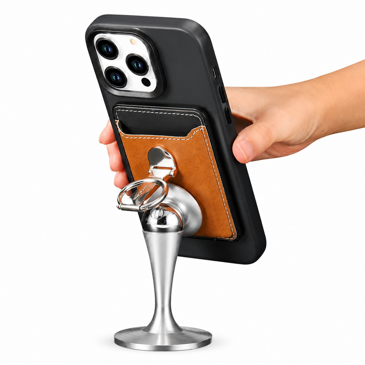 Premium Magnetic Wallet Case MagSafe Card Holder Multiple Card Slots Foldable Ring Holder Kickstand Strong Magnetic Attachment PU Leather Slim iPhone Compatible