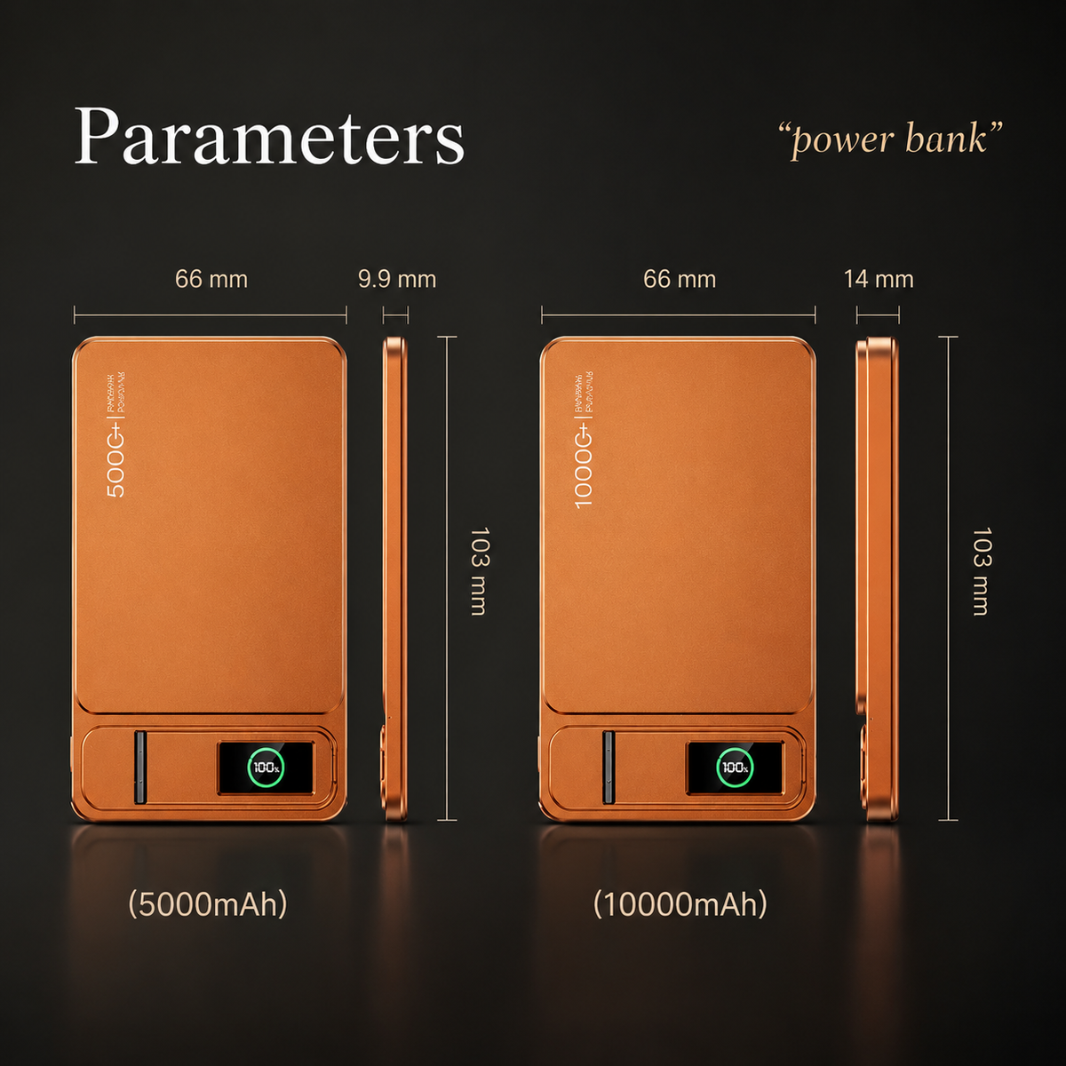 Premium Magnetic Wireless Power Bank Fast Charging Portable Battery Digital Display Metal Shell USB-C Wireless Charger Two-Way Charging Compatible with iPhone