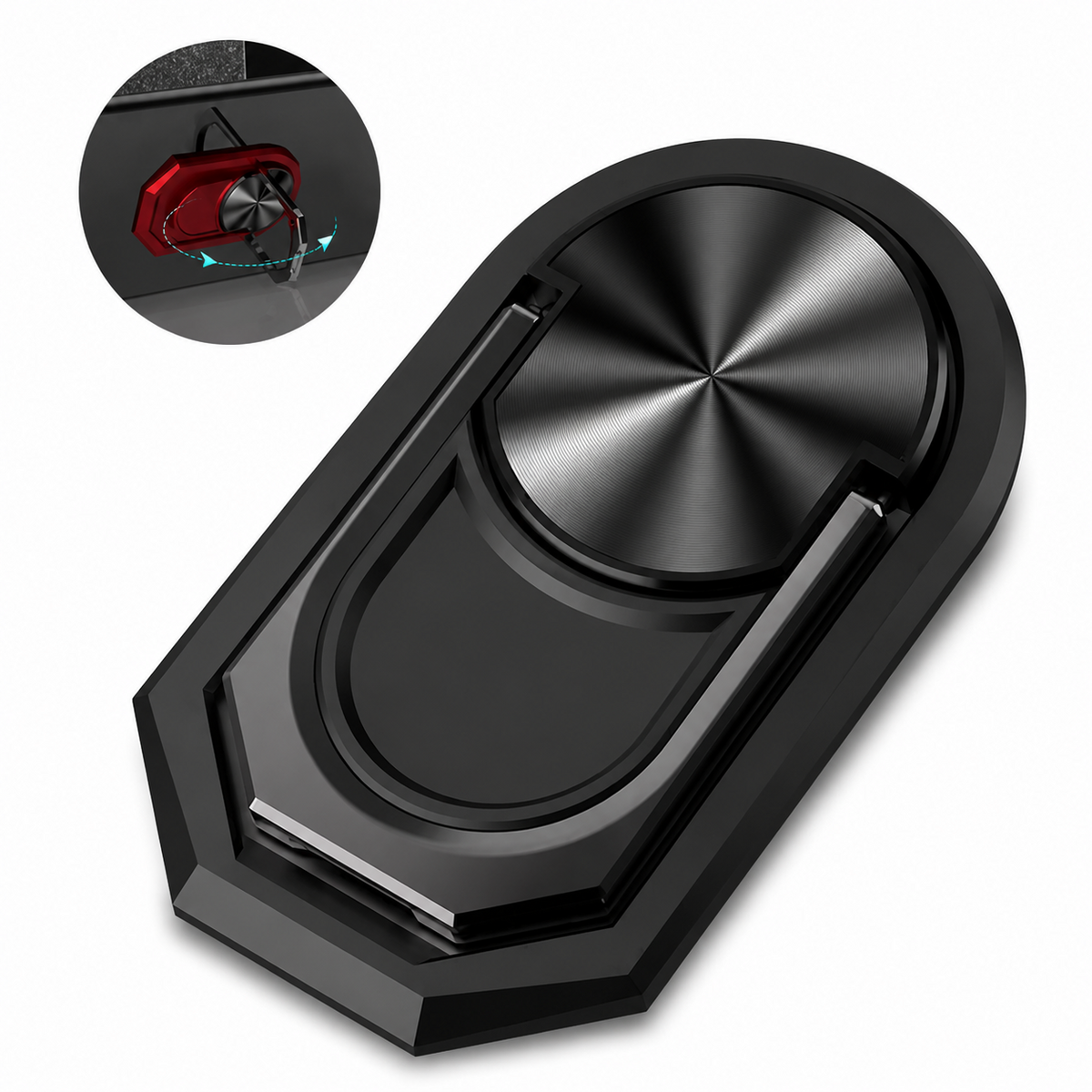 Premium Metal Finger Ring Phone Holder 180° Rotating Phone Grip Stand Foldable Kickstand Adhesive Smartphone Holder Zinc Alloy Slim iPhone