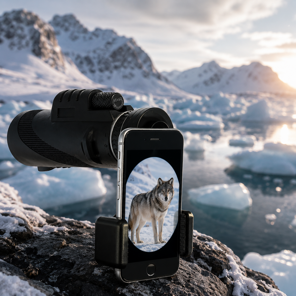 Premium Portable Zoom HD Monocular Telescope Long Range High Power Scope FMC BAK4 Optics Phone Adapter Tripod Water Resistant Outdoor Travel iPhone