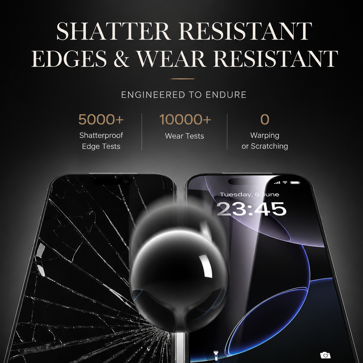 Premium Privacy Screen Protector Anti-Spy Tempered Glass HD Display Fingerprint Resistant Scratch Resistant Shatter Protection Compatible with iPhone
