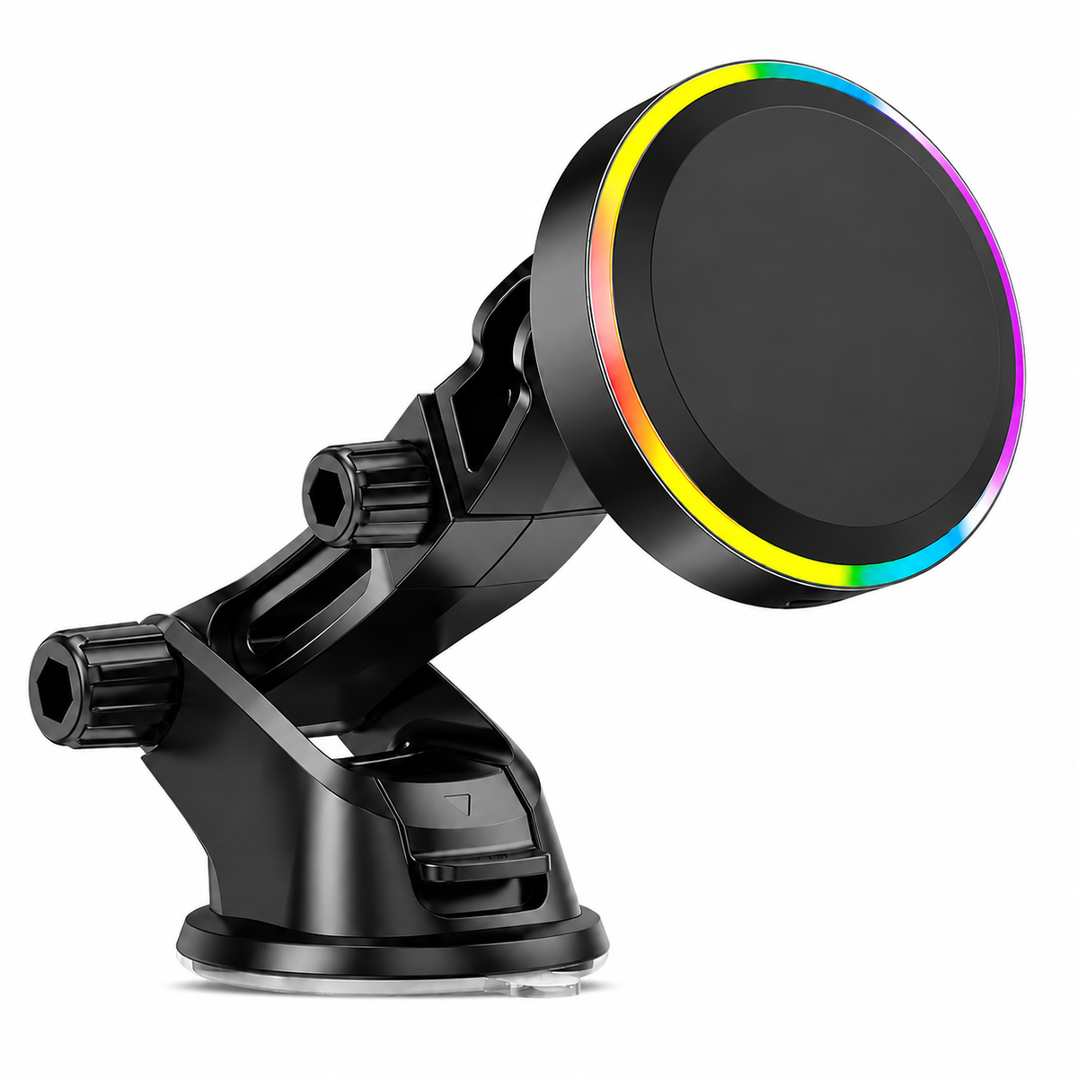 Premium RGB Magnetic Wireless Car Phone Holder 15W Qi Fast Charging Car Mount 360° Rotating Dashboard Air Vent Mount Phone Stand iPhone