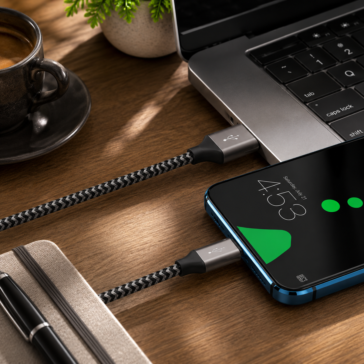 Premium USB-A to Lightning Charging Cable 12W Fast Charging 2.4A MFi Certified Nylon Braided Data Sync Cable Compatible with iPhone