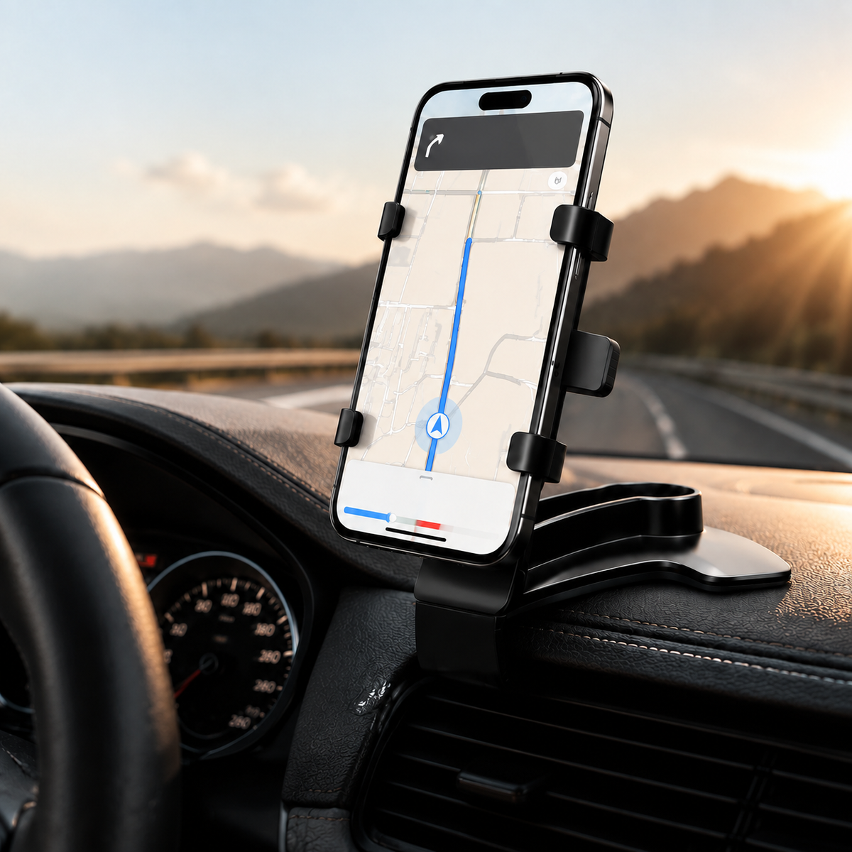 Premium Universal Car Phone Holder Mount 3-in-1 Dashboard Rearview Mirror Sun Visor Stand 360° Rotation Anti Slip Adjustable Hands Free iPhone