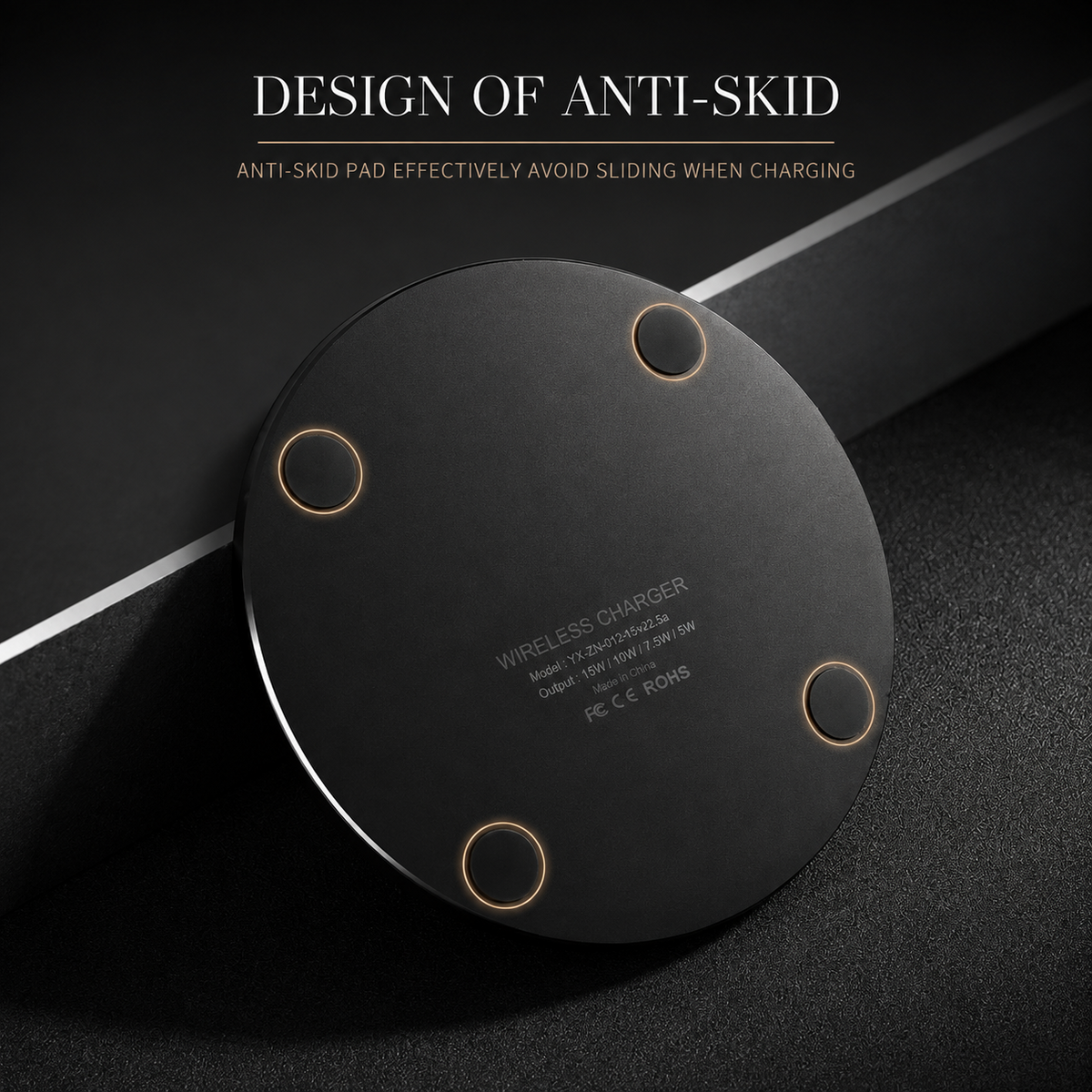 Premium Wireless Charging Pad Qi Wireless Charger USB Type C Fast Charging Slim Induction Charging Dock LED Indicator Anti Slip Safe Charging iPhone
