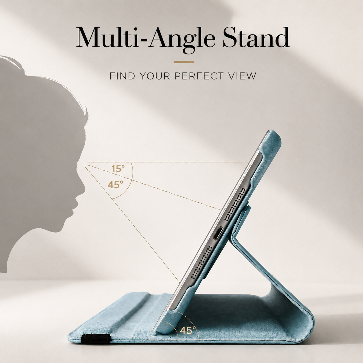Premium iPad Case 360° Rotating PU Leather Smart Cover Auto Sleep Wake Shockproof Protective Stand Multi Angle Tablet Cases Slim Protective Cover iPad