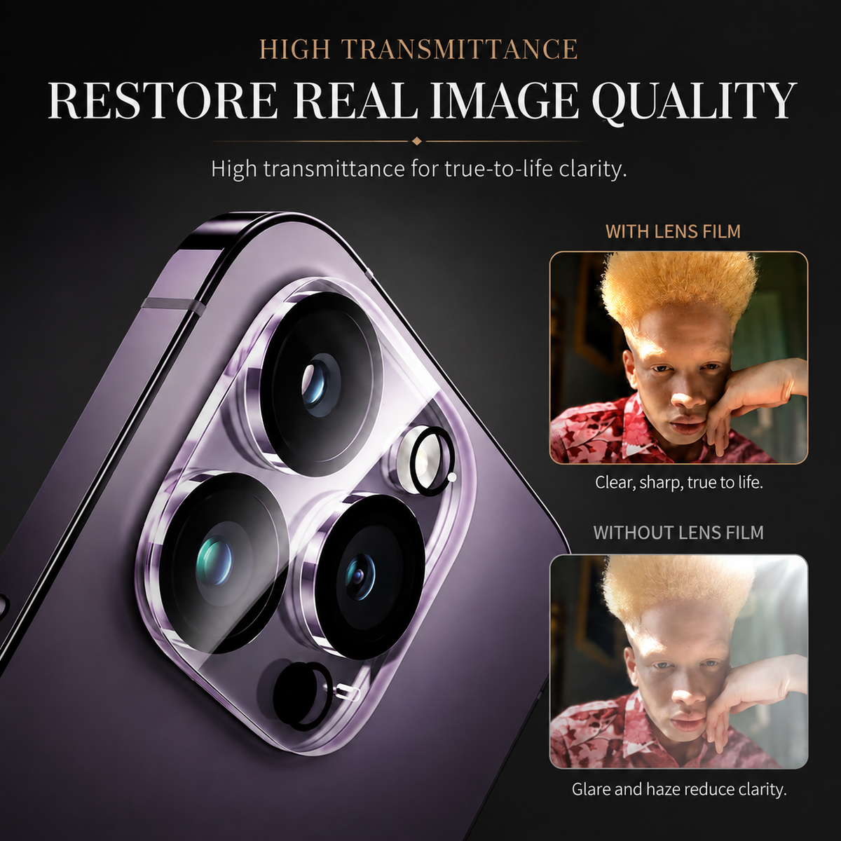 Premium iPhone Camera Lens Protector 4 Pack Tempered Glass Ultra Thin HD Clear Anti Scratch Anti Fingerprint Full Coverage Camera Lens Cover Case Friendly