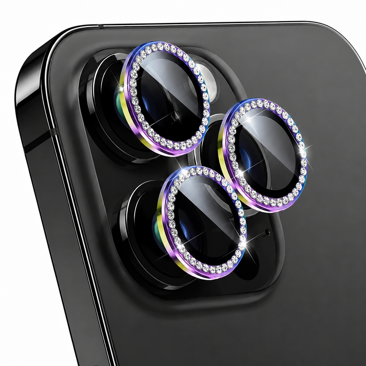 Premium iPhone Camera Lens Protector Tempered Glass Metal Ring Scratch Resistant Shockproof Anti Dust Camera Lens Cover Slim Protective Ring