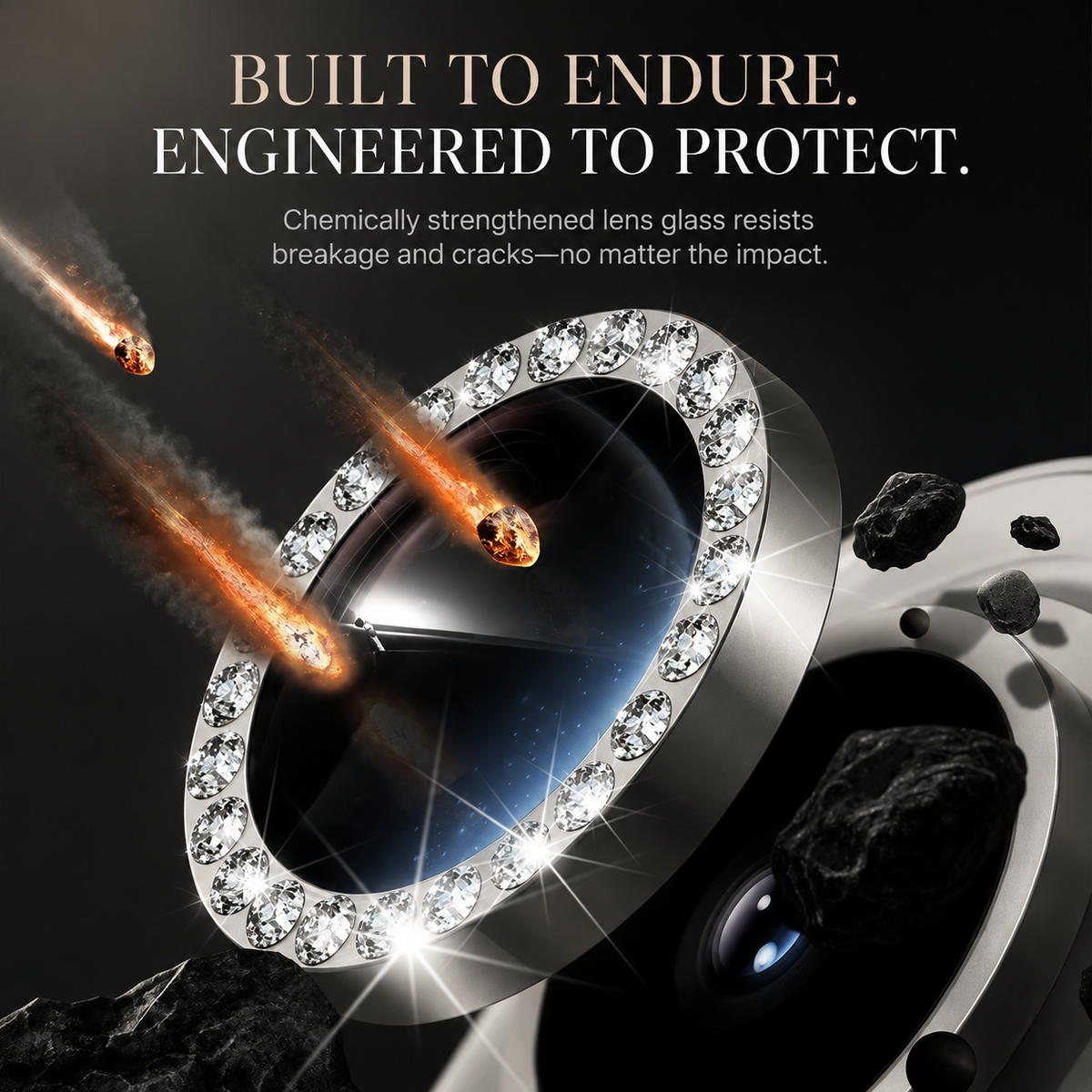 Premium iPhone Camera Lens Protector Tempered Glass Metal Ring Scratch Resistant Shockproof Anti Dust Camera Lens Cover Slim Protective Ring