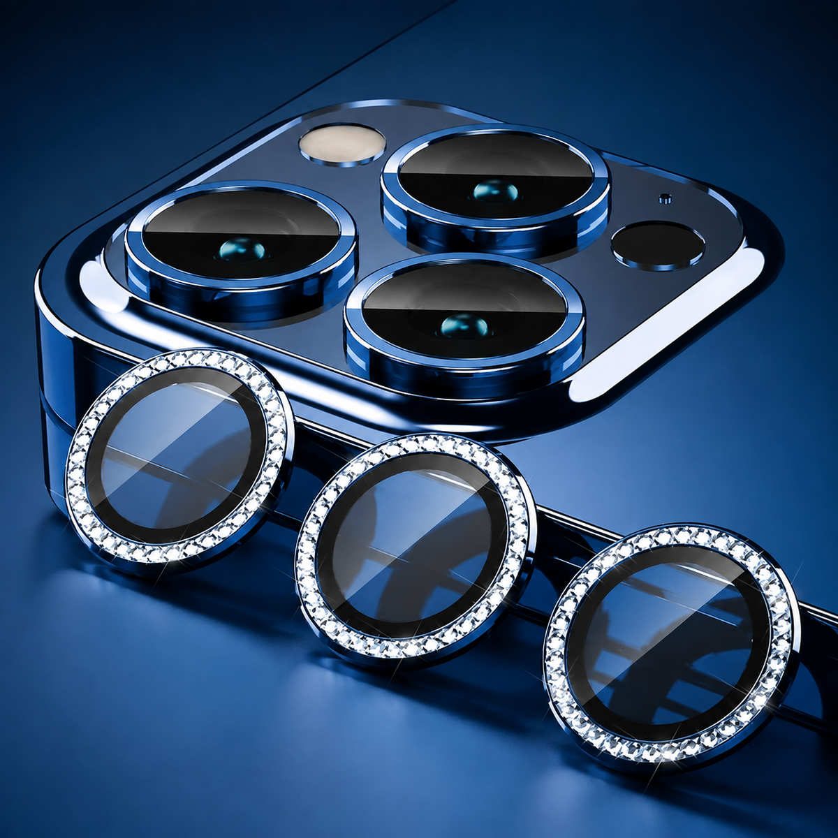 Premium iPhone Camera Lens Protector Tempered Glass Metal Ring Scratch Resistant Shockproof Anti Dust Camera Lens Cover Slim Protective Ring