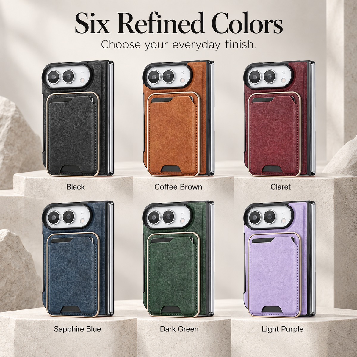 Premium iPhone Case 2 in 1 Detachable Card Holder Magnetic Leather MagSafe Foldable Cover Shockproof Comfortable Grip Slim Durable Protective Phone Cover Case