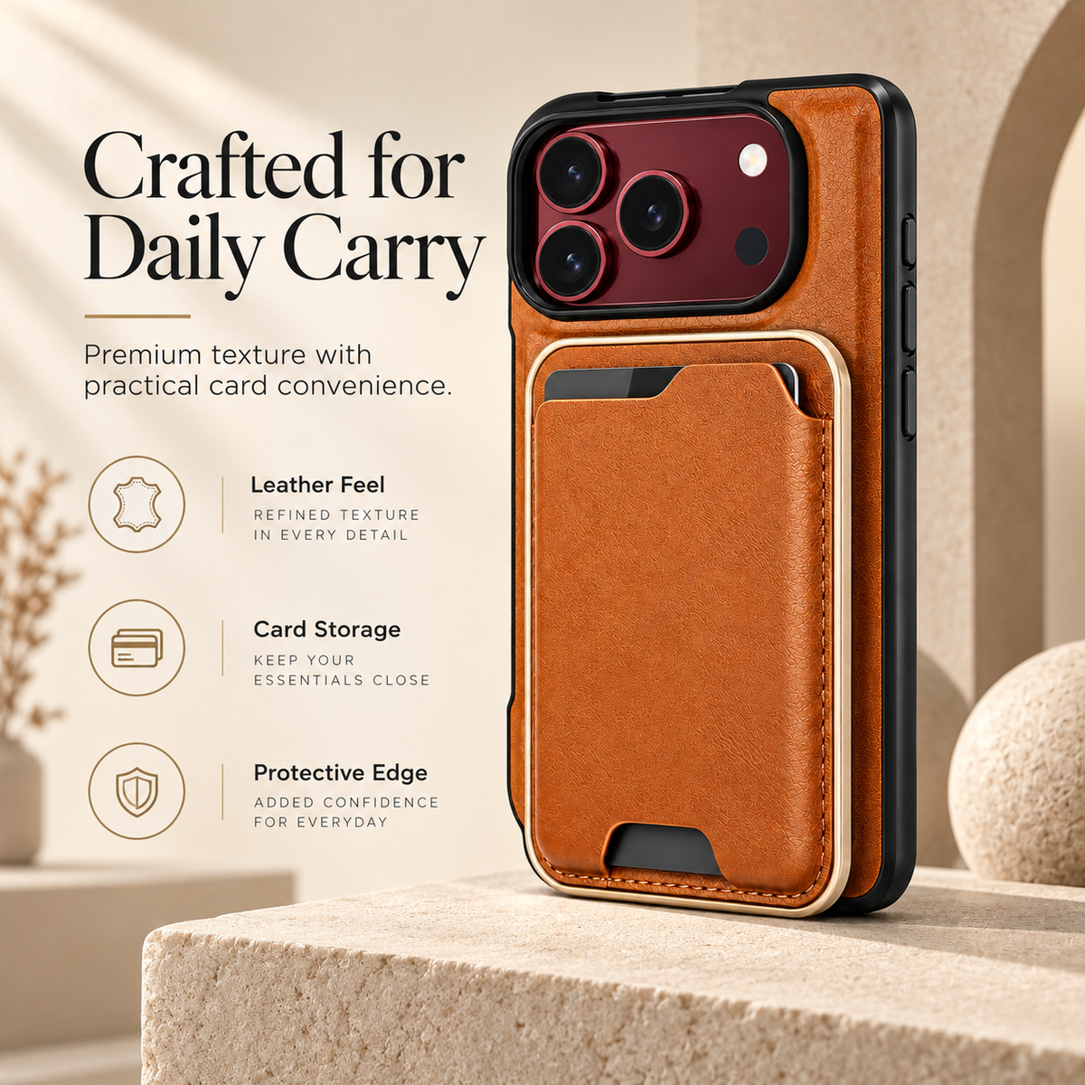 Premium iPhone Case 2 in 1 Detachable Card Holder Magnetic Leather MagSafe Foldable Cover Shockproof Comfortable Grip Slim Durable Protective Phone Cover Case