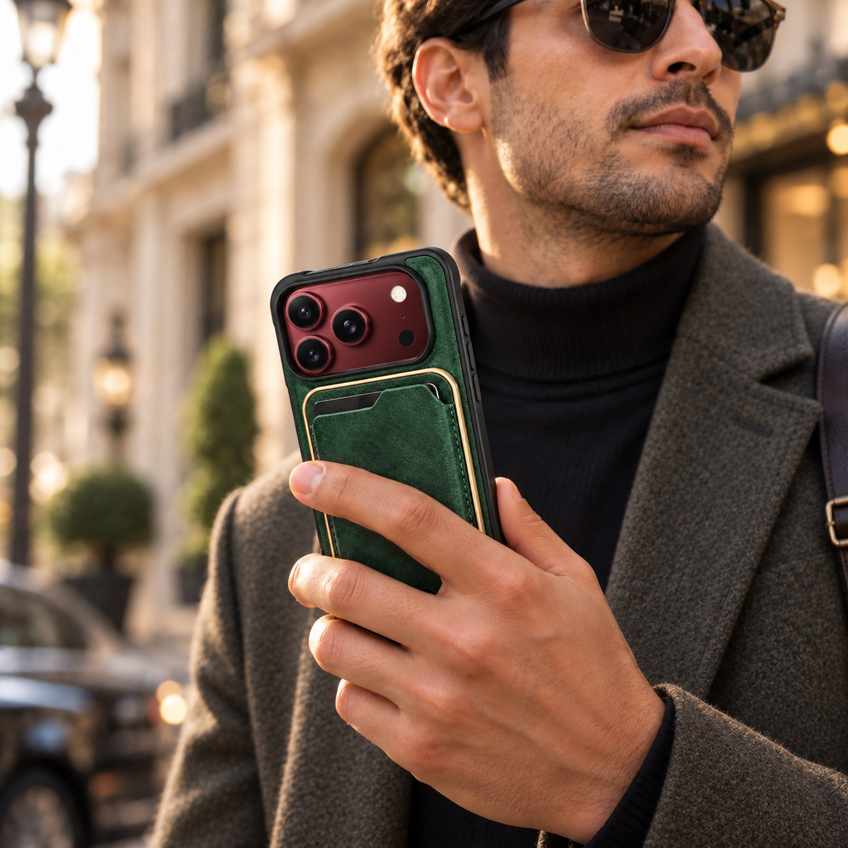 Premium iPhone Case 2 in 1 Detachable Card Holder Magnetic Leather MagSafe Foldable Cover Shockproof Comfortable Grip Slim Durable Protective Phone Cover Case