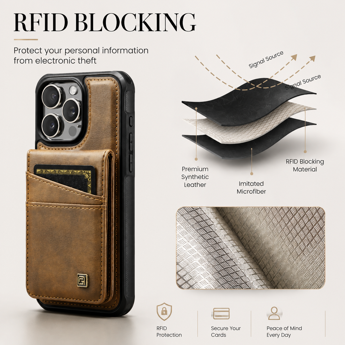 Premium iPhone Case 2-in-1 Detachable Magnetic Wallet Flip Cover PU Leather Card Holder Cash Pocket Wrist Strap Shockproof Full Protection Slim Design
