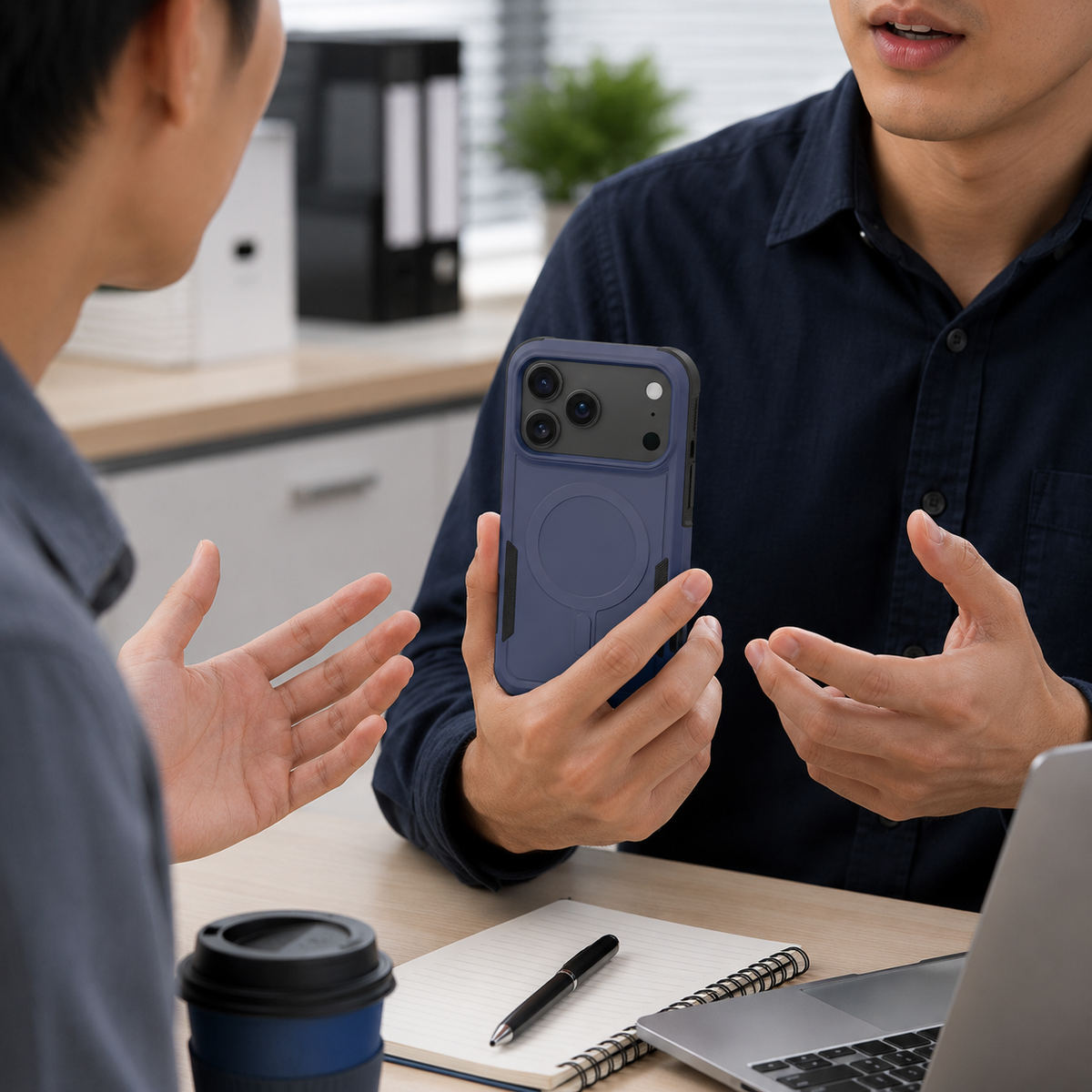 Premium iPhone Case 2-in-1 Heavy Armor Magnetic Charging Cover with Shockproof PC+TPU Matte Anti-Fingerprint Protective Design for Everyday Use Design