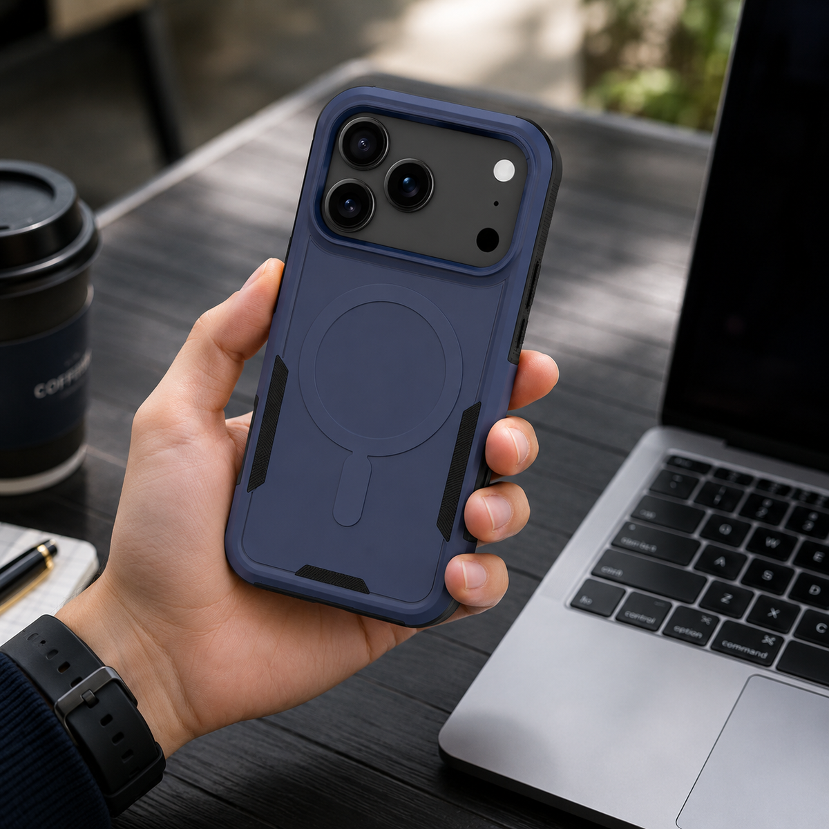 Premium iPhone Case 2-in-1 Heavy Armor Magnetic Charging Cover with Shockproof PC+TPU Matte Anti-Fingerprint Protective Design for Everyday Use Design