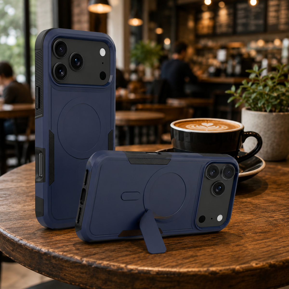 Premium iPhone Case 2-in-1 Heavy Armor Magnetic Charging Cover with Shockproof PC+TPU Matte Anti-Fingerprint Protective Design for Everyday Use Design