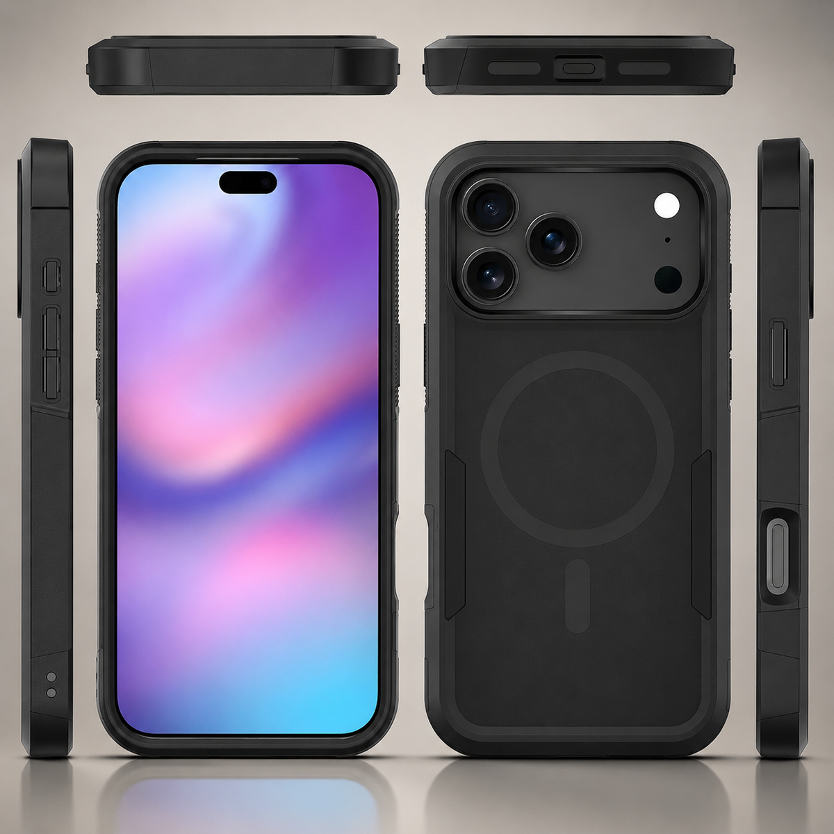 Premium iPhone Case 2-in-1 Heavy Armor Magnetic Charging Cover with Shockproof PC+TPU Matte Anti-Fingerprint Protective Design for Everyday Use Design