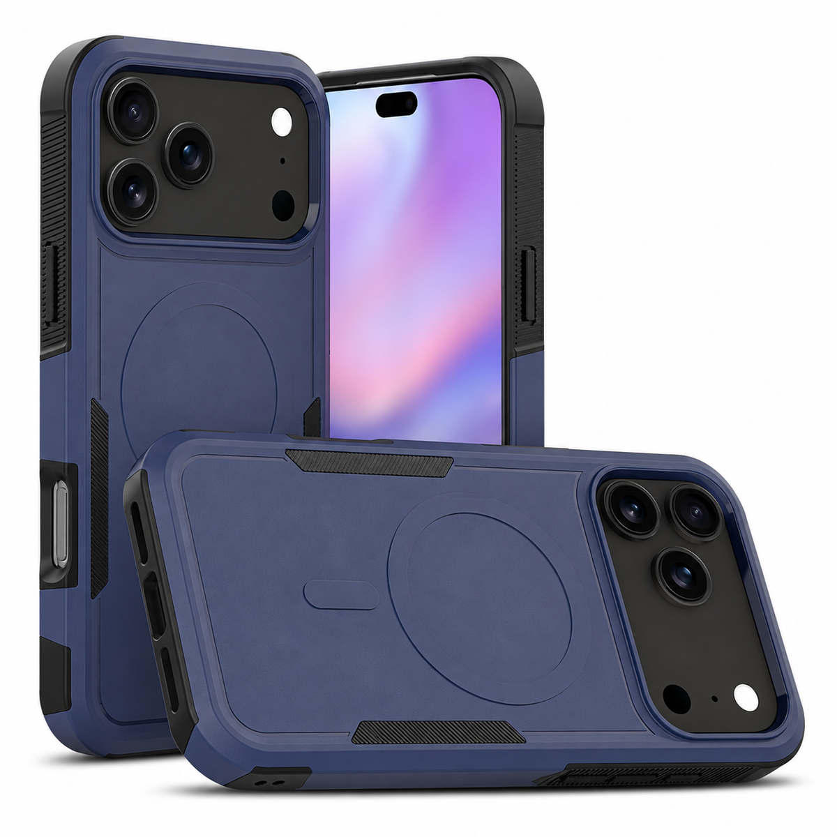Premium iPhone Case 2-in-1 Heavy Armor Magnetic Charging Cover with Shockproof PC+TPU Matte Anti-Fingerprint Protective Design for Everyday Use Design